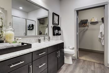 Bathroom with attached closet